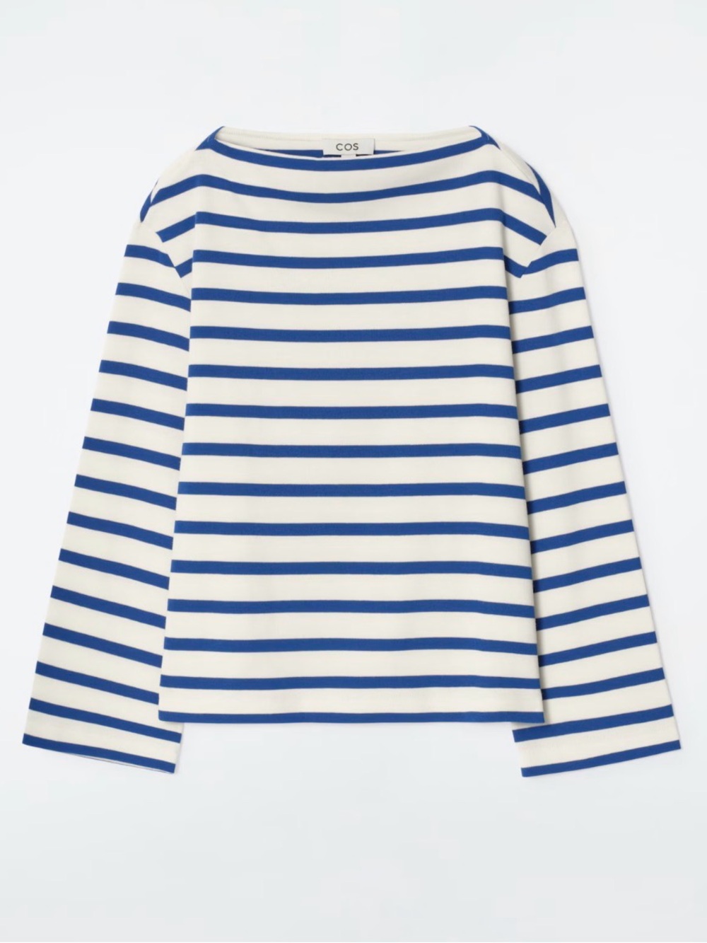 COS Women’s Blue & White Striped Long-Sleeve Top NWT